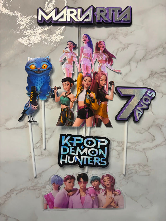 Custom K-Pop Warrior Singer Cake Topper