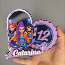 Custom K-Pop Warrior Singer Cake Topper