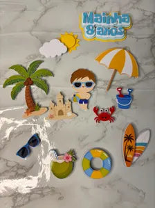 Personalized Pool Party Cake Topper | Summer Children's Birthday | Detailed and Simple Variations