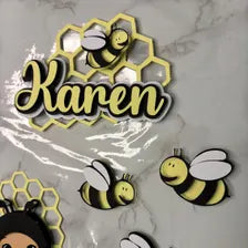 Bee Cake Topper | Monthly Celebration | Cute Bee Party Decoration | Customizable Name and Age
