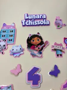 Personalized Magical Kitten House Cake Topper | A-meow-zing Party Decoration | Customizable Name and Age