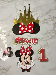 Red Minnie Castle Cake Topper | Pink Baby Minnie Cake Topper