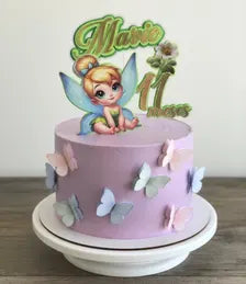 Luxury Fairy and Butterfly Cake Topper - Personalized with Name - Fairy and Flower Themed Kids' Party Decoration