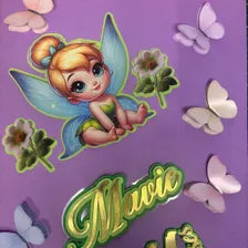 Luxury Fairy and Butterfly Cake Topper - Personalized with Name - Fairy and Flower Themed Kids' Party Decoration