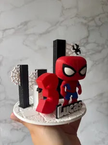 Personalized Spider-Hero Cake Topper | 3D-Printed Spider-Hero Birthday Cake Decoration | Personalized Name and Age