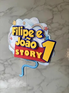 Personalized Talking Toys Cake Topper – Custom Name and Age | Birthday Decoration | Cowboy, Astronaut, and Friends
