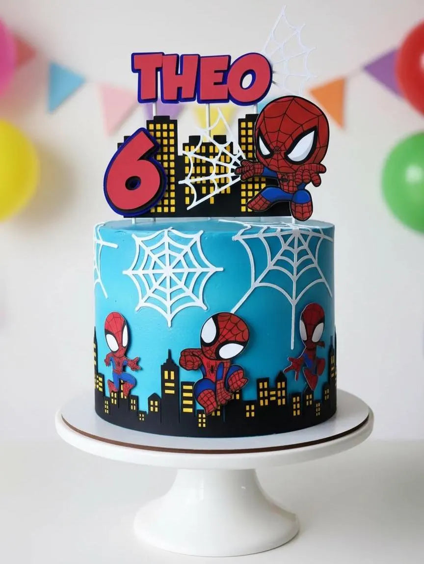 Personalized Spider-Hero Cake Topper | Complete for Children's Parties