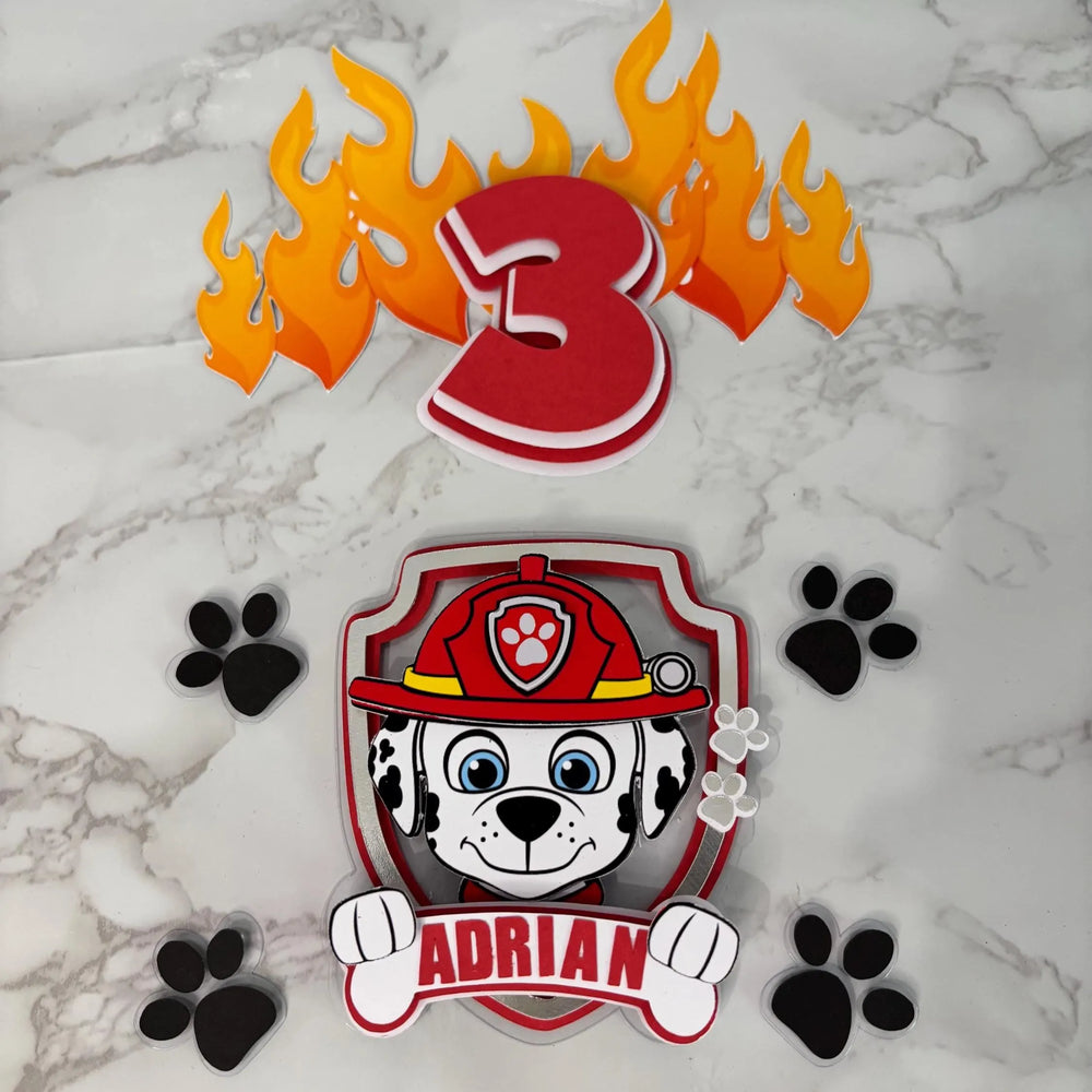 Personalized Paw Patrol Cake Topper | Name and Age | Cake Topper Designs | Children's Party