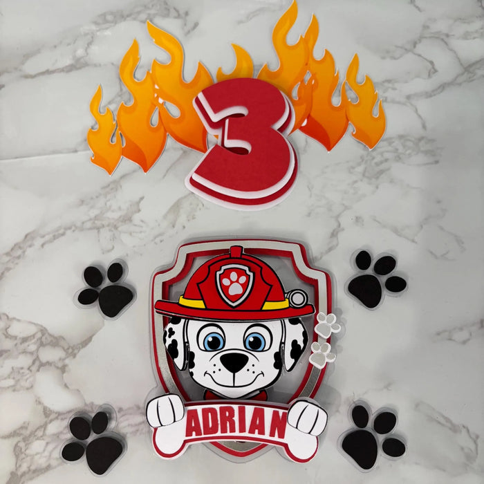 Personalized Paw Patrol Cake Topper | Name and Age | Cake Topper Designs | Children's Party